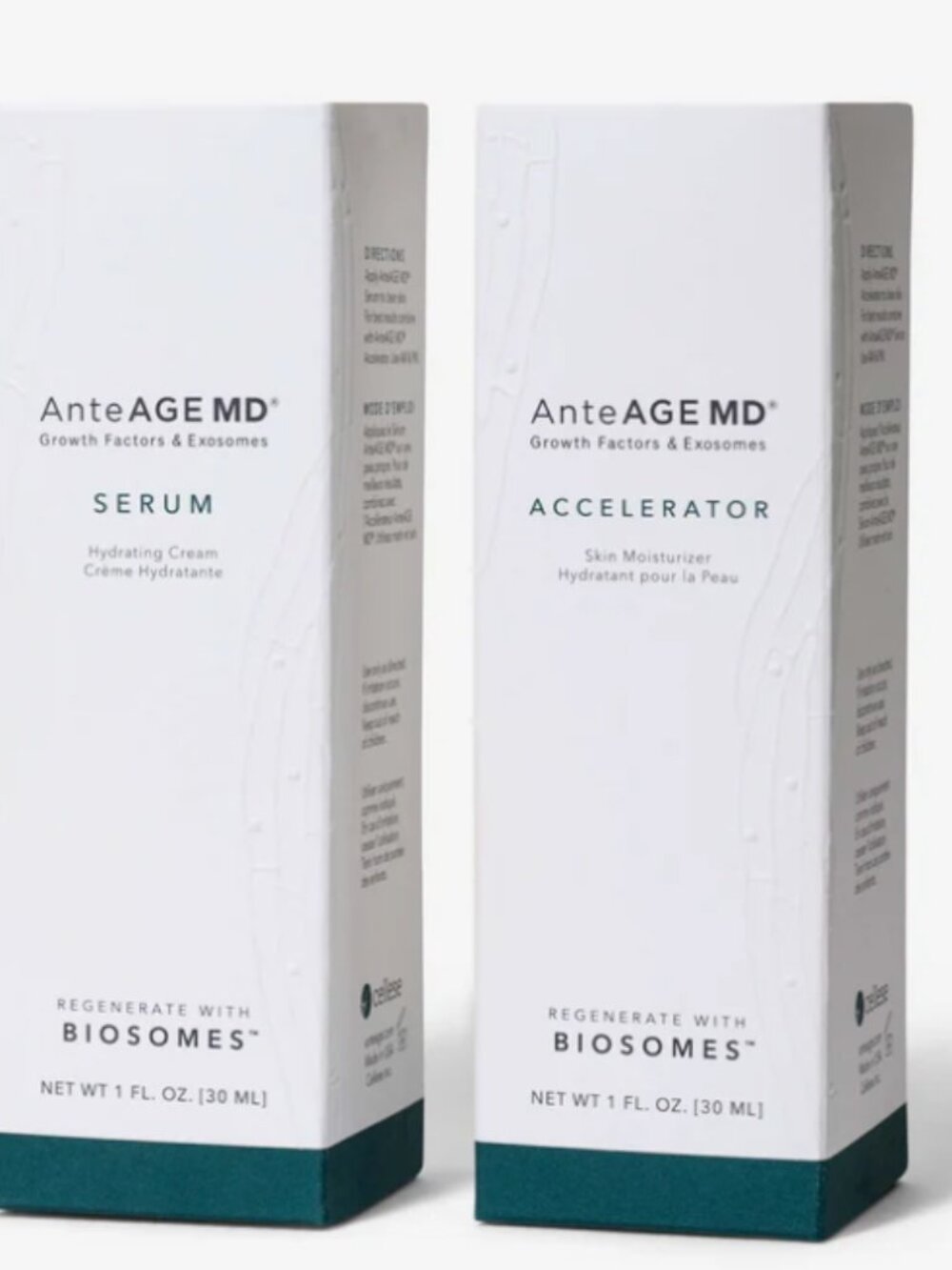 AnteAGE MD Biosome System Serum & Accelerator 1oz/30ml DUO NEW IN BOX